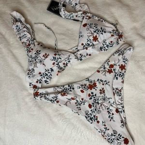 ZAFUL 2 Piece Bikini Set, WhiteFloral